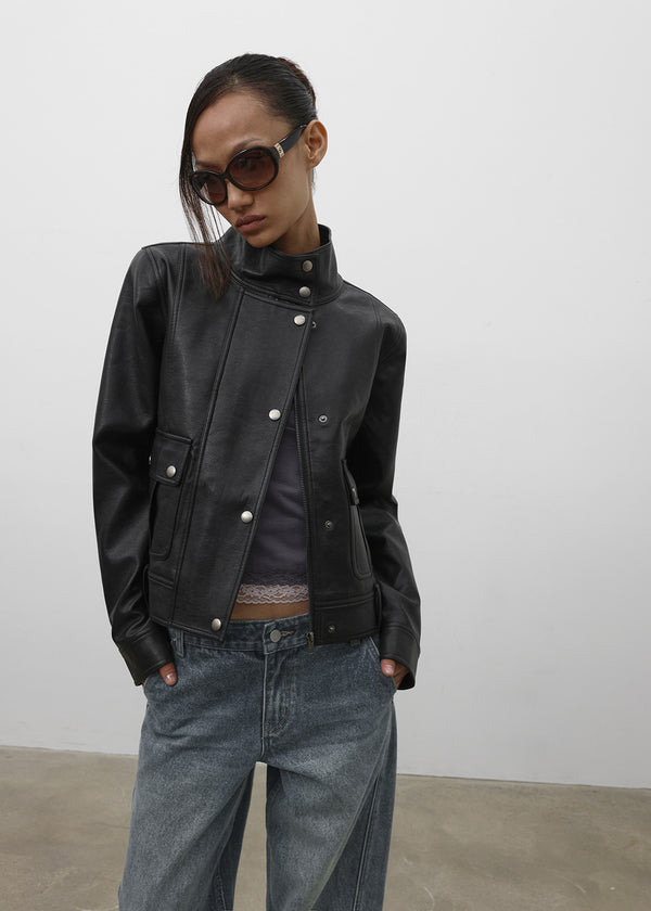 [MADE] Copea High-Neck Leather Jacket