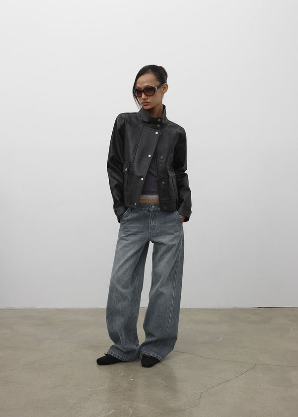 [MADE] Tecon Cutout Wide Denim Pants