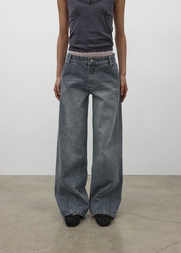 [MADE] Tecon Cutout Wide Denim Pants