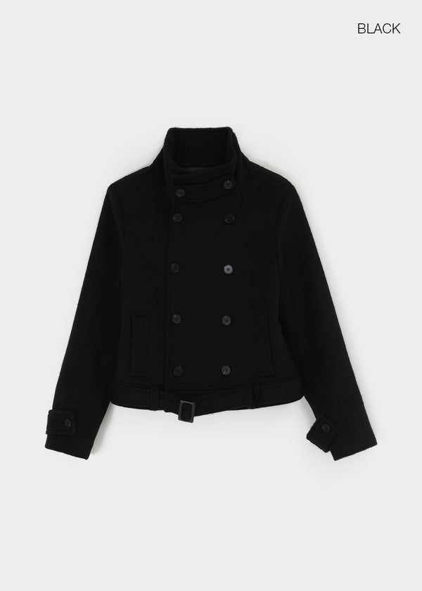 [MADE] Molte Double-Button Slim Short Coat (30% Wool)