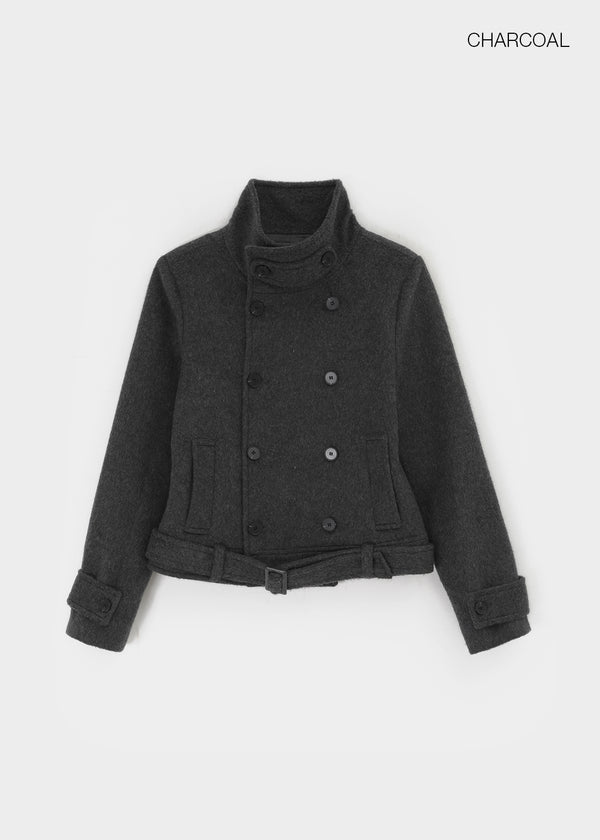 [MADE] Molte Double-Button Slim Short Coat (30% Wool)