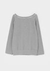 [MADE] Mumu Boat Neck Shirred Long Sleeve Tee