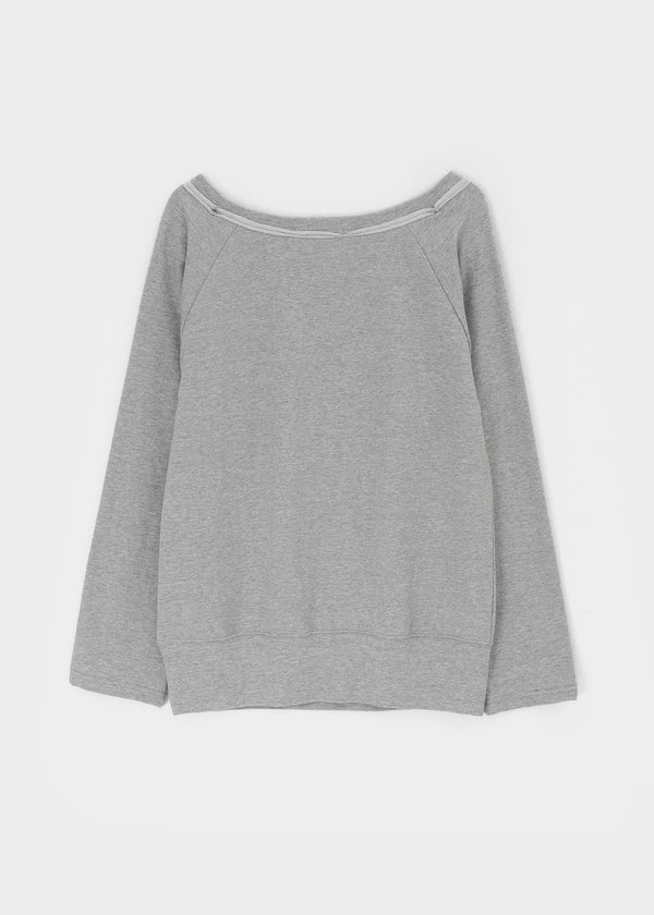 [MADE] Mumu Boat Neck Shirred Long Sleeve Tee