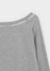 [MADE] Mumu Boat Neck Shirred Long Sleeve Tee