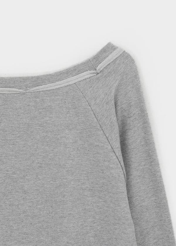 [MADE] Mumu Boat Neck Shirred Long Sleeve Tee