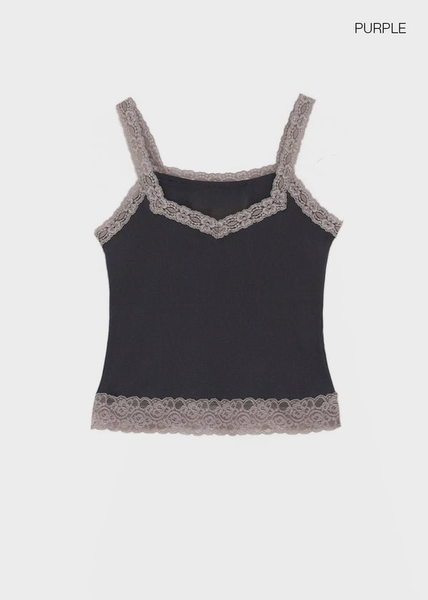 Tlon lace sleeveless top