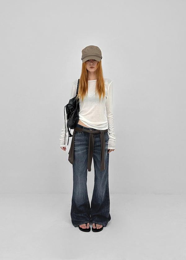 [MADE] Tenlua Wool Tencel Boat Neck Long Sleeve Tee (50% Tencel)