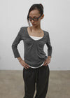 [MADE] Rope & Shirred V-Neck Sleeveless Top