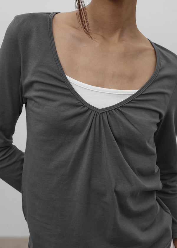 [MADE] Rope & Shirred V-Neck Sleeveless Top