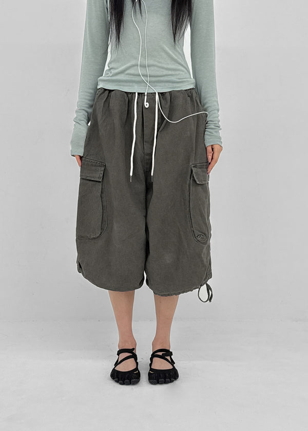 (UNISEX) Clande Banding Cargo Bermuda Shorts