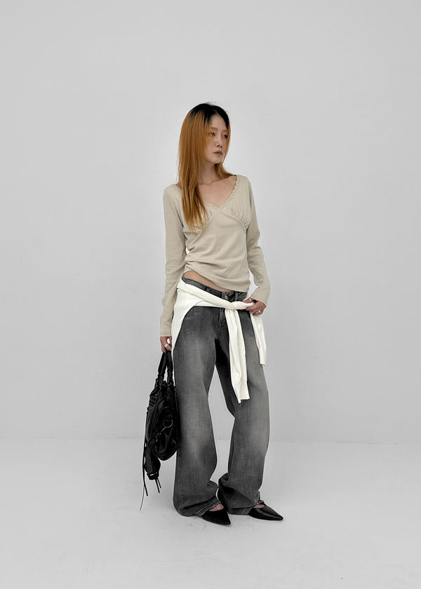 Rush wide denim pants