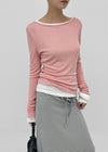 [MADE] Tenlua Wool Tencel Boat Neck Long Sleeve Tee (50% Tencel)