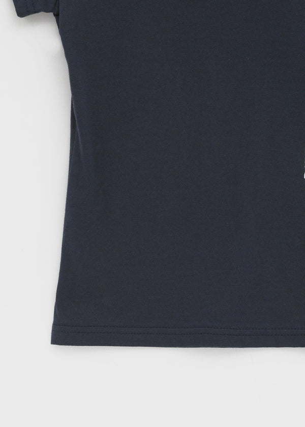 Kussyong Lettering Henley Neck Short Sleeve Tee