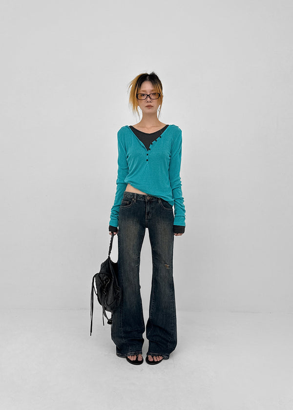 Dession Damaged Bootcut Denim Pants