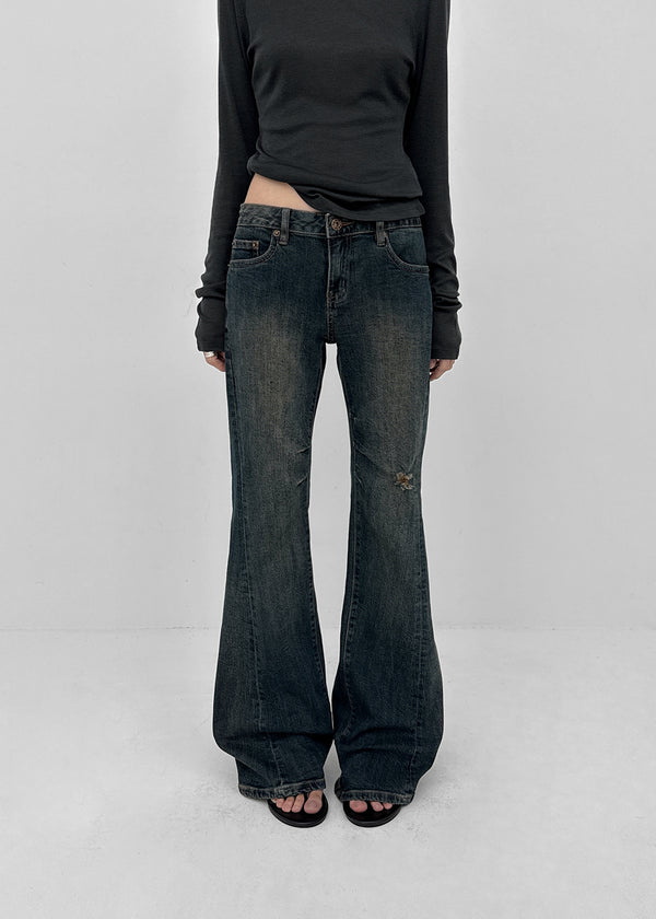 Dession Damaged Bootcut Denim Pants
