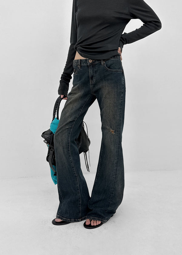 Dession Damaged Bootcut Denim Pants