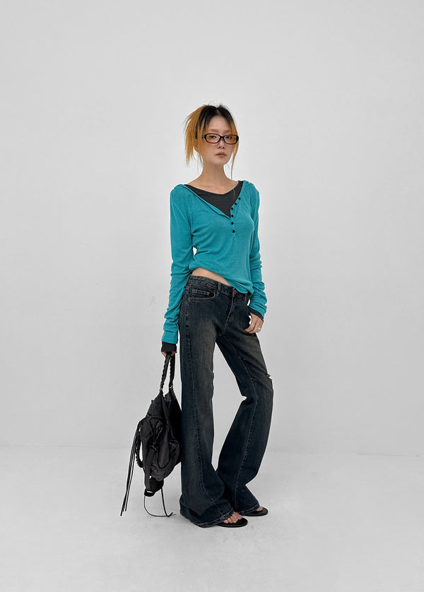 Dession Damaged Bootcut Denim Pants