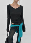 [MADE] Tenlua Wool Tencel V-Neck Long Sleeve Tee (50% Tencel)