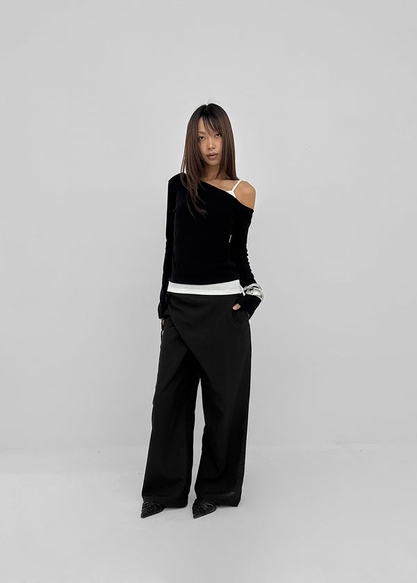 [MADE] Lunelli One-Shoulder Long Sleeve Tee