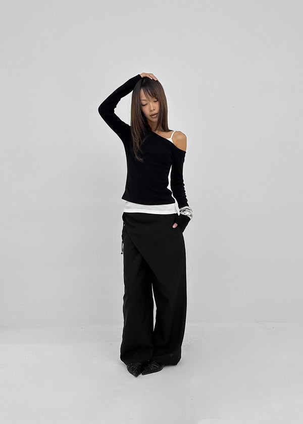 [MADE] Lunelli One-Shoulder Long Sleeve Tee