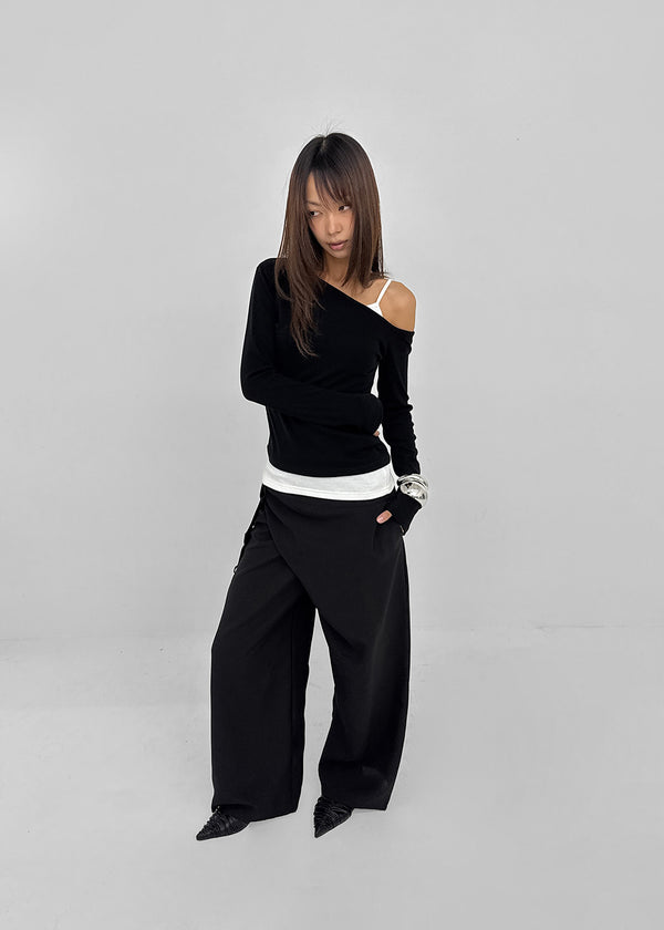 [MADE] Lunelli One-Shoulder Long Sleeve Tee