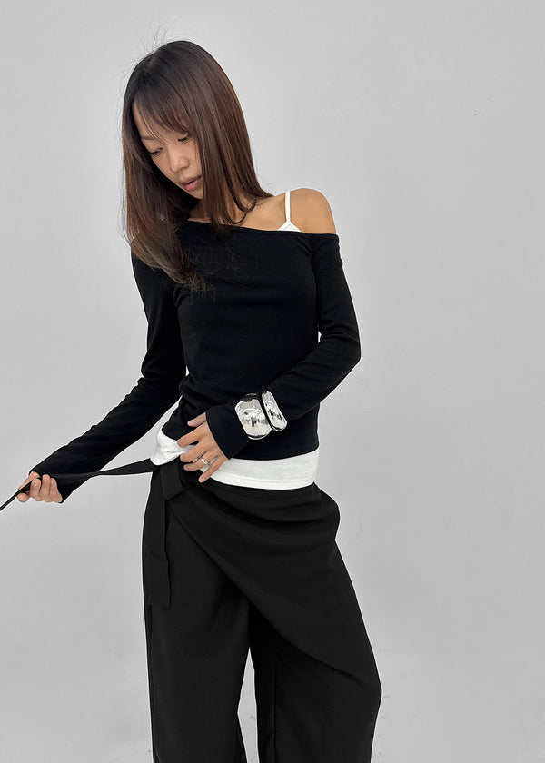 [MADE] Lunelli One-Shoulder Long Sleeve Tee