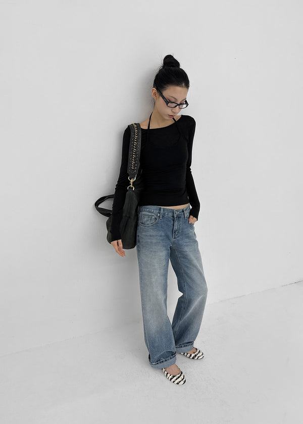 [MADE] Tenlua Wool Tencel Boat Neck Long Sleeve Tee (50% Tencel)