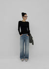 [MADE] Tenlua Wool Tencel Boat Neck Long Sleeve Tee (50% Tencel)