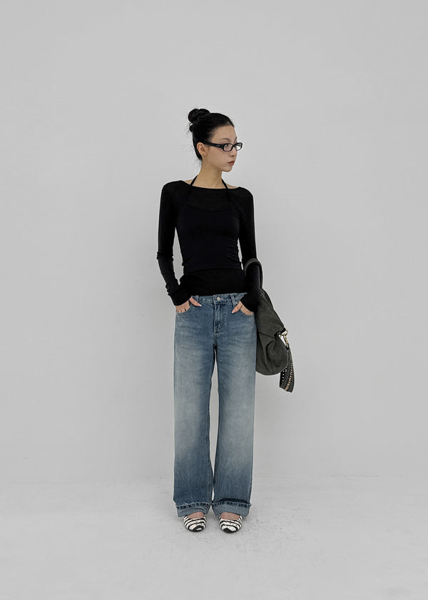 [MADE] Tenlua Wool Tencel Boat Neck Long Sleeve Tee (50% Tencel)