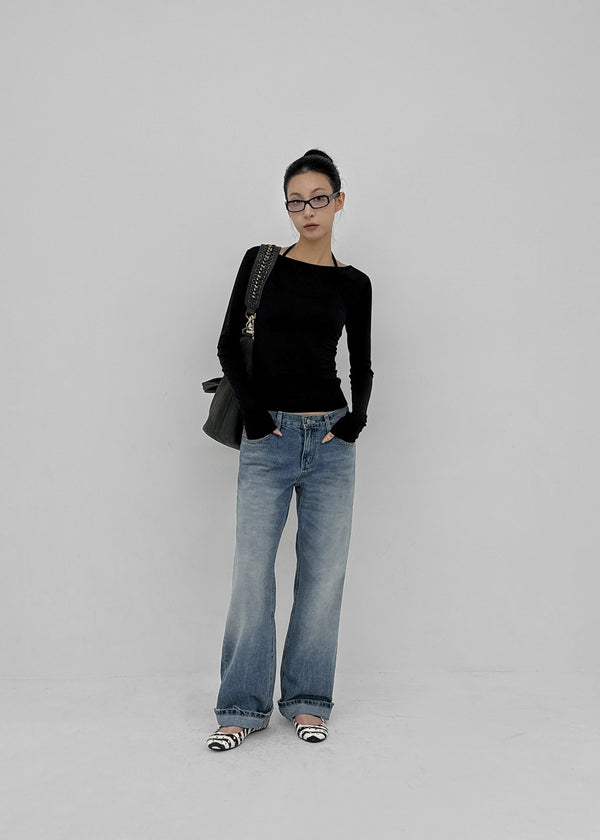 [MADE] Tenlua Wool Tencel Boat Neck Long Sleeve Tee (50% Tencel)