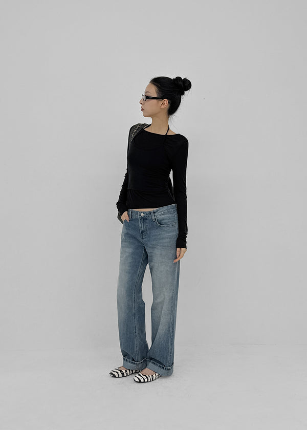 [MADE] Tenlua Wool Tencel Boat Neck Long Sleeve Tee (50% Tencel)