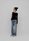 [MADE] Tenlua Wool Tencel Boat Neck Long Sleeve Tee (50% Tencel)