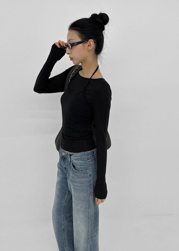 [MADE] Tenlua Wool Tencel Boat Neck Long Sleeve Tee (50% Tencel)
