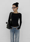[MADE] Tenlua Wool Tencel Boat Neck Long Sleeve Tee (50% Tencel)