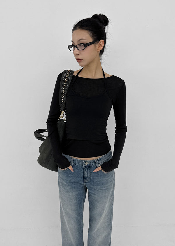 [MADE] Tenlua Wool Tencel Boat Neck Long Sleeve Tee (50% Tencel)