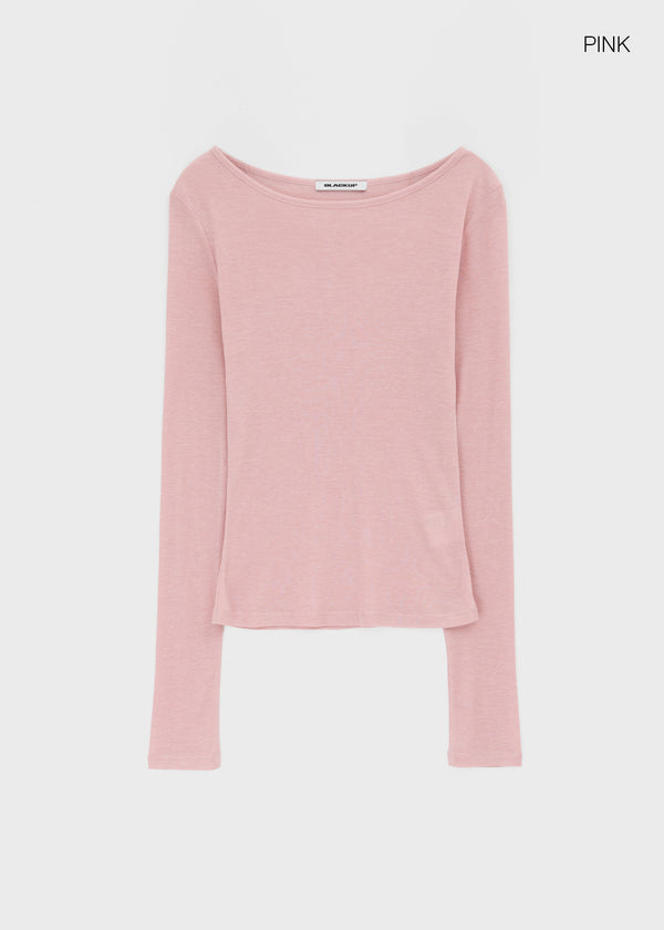 [MADE] Tenlua Wool Tencel Boat Neck Long Sleeve Tee (50% Tencel)