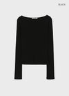 [MADE] Tenlua Wool Tencel Boat Neck Long Sleeve Tee (50% Tencel)