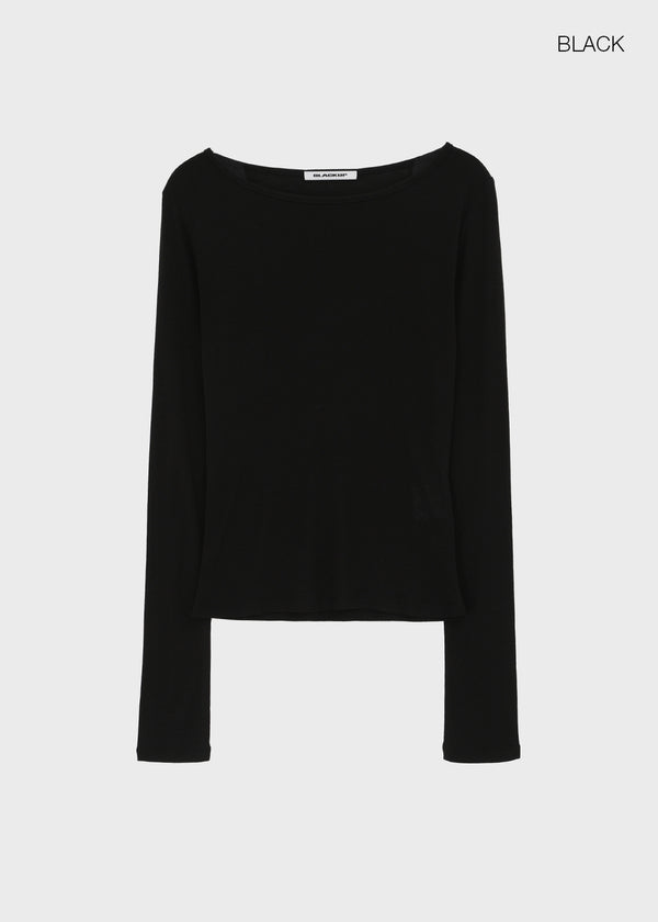 [MADE] Tenlua Wool Tencel Boat Neck Long Sleeve Tee (50% Tencel)