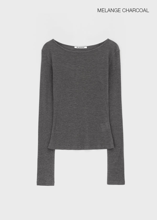 [MADE] Tenlua Wool Tencel Boat Neck Long Sleeve Tee (50% Tencel)