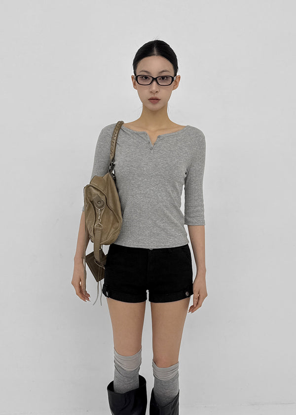 Brine Ribbed Henley Neck Sleeveless Tee