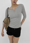 Brine Ribbed Henley Neck Sleeveless Tee