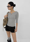 Brine Ribbed Henley Neck Sleeveless Tee