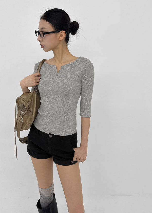 Brine Ribbed Henley Neck Sleeveless Tee