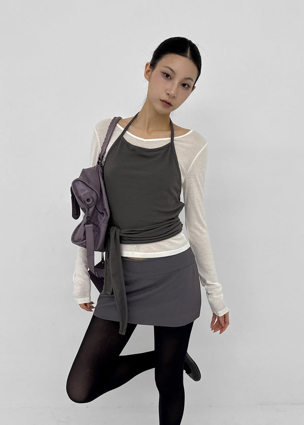 [MADE] Tenlua Wool Tencel V-Neck Long Sleeve Tee (50% Tencel)