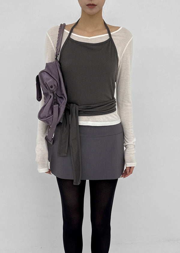 [MADE] Tenlua Wool Tencel V-Neck Long Sleeve Tee (50% Tencel)