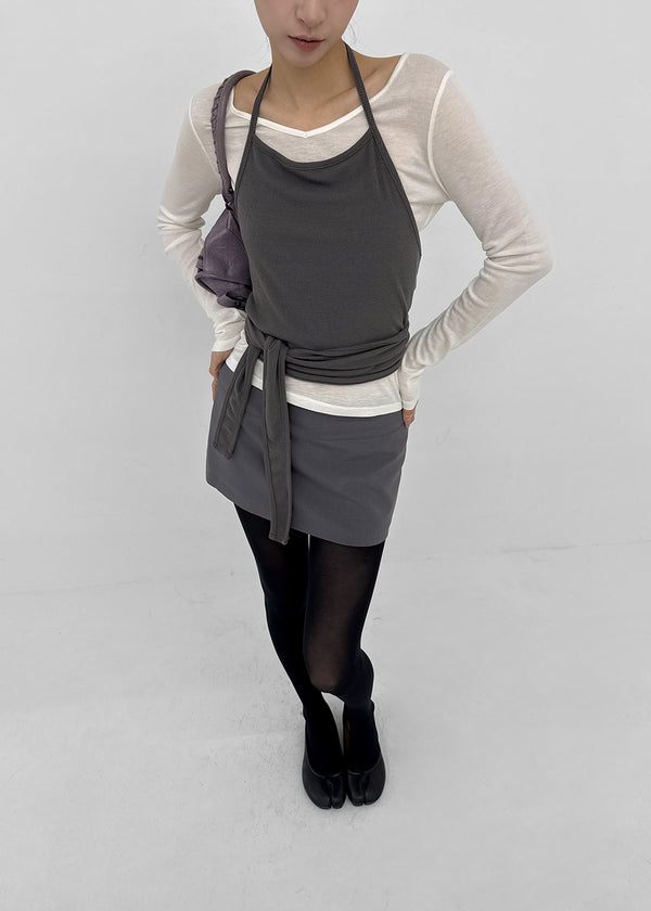 [MADE] Tenlua Wool Tencel V-Neck Long Sleeve Tee (50% Tencel)