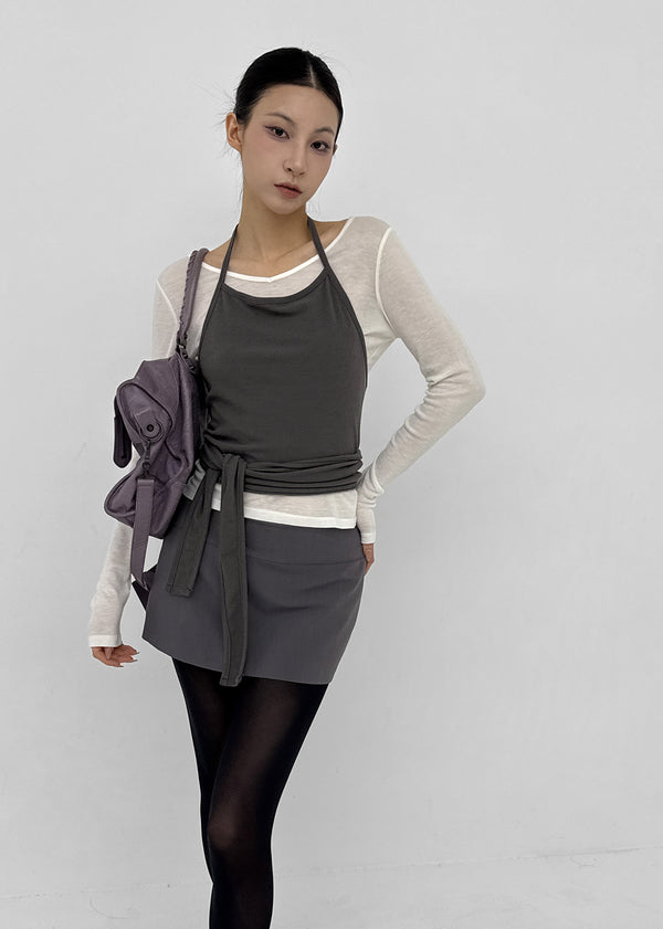 [MADE] Tenlua Wool Tencel V-Neck Long Sleeve Tee (50% Tencel)