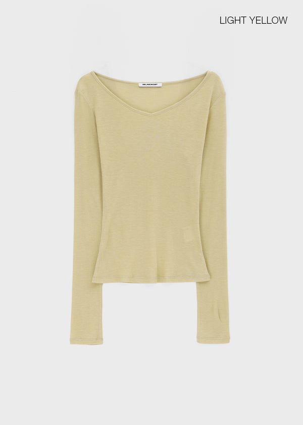 [MADE] Tenlua Wool Tencel V-Neck Long Sleeve Tee (50% Tencel)