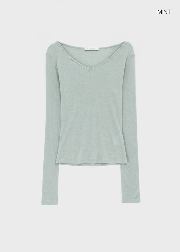 [MADE] Tenlua Wool Tencel V-Neck Long Sleeve Tee (50% Tencel)