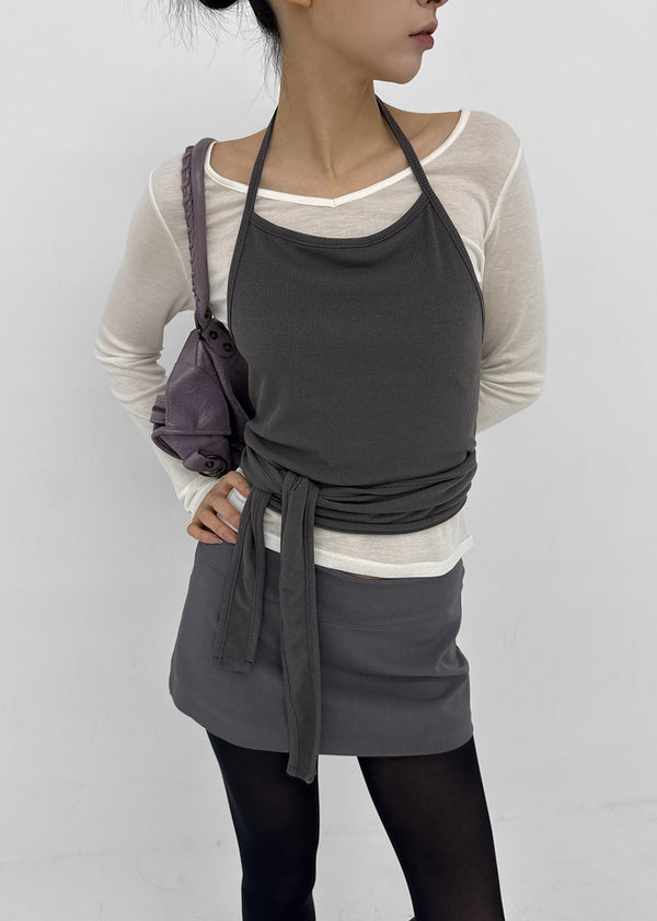 Spl Strap Halter Sleeveless